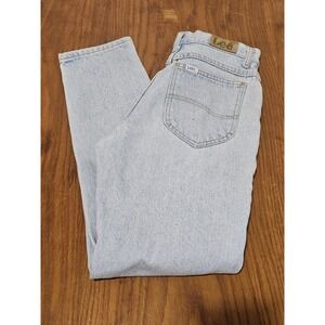 Vintage Lee Jeans Womens 7M Light Wash High Rise Straight Leg Denim Made USA 90s
